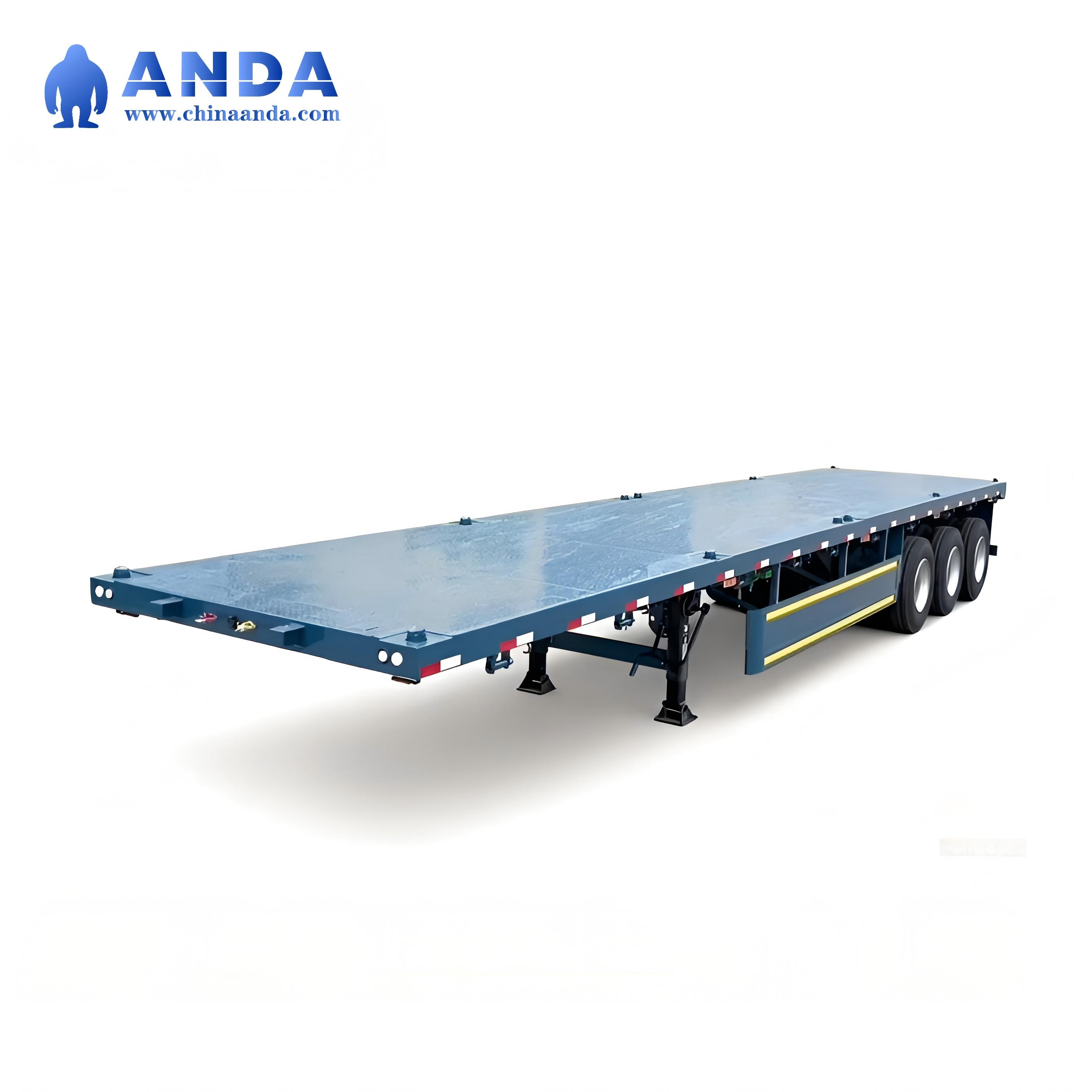 3-axis flat container semi-trailer