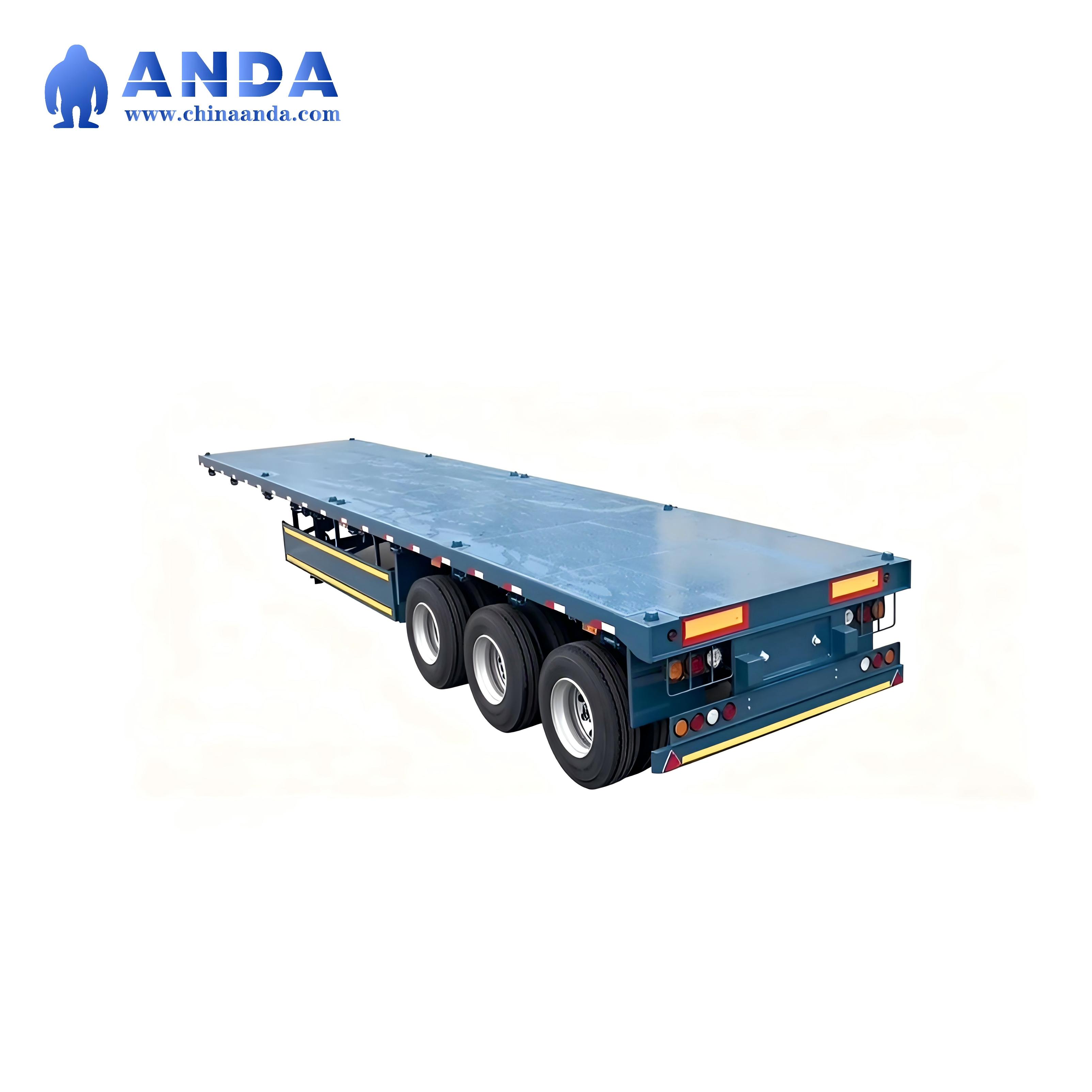 3-axis flat container semi-trailer